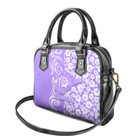 Hawaii Kauai Island Shoulder Handbag Hibiscus Pattern Seamless Tribal Simple Purple LT03 - Polynesian Pride