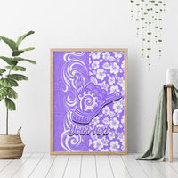 Custom Hawaii Kauai Island Canvas Wall Art Hibiscus Pattern Seamless Tribal Simple Purple LT03 - Polynesian Pride