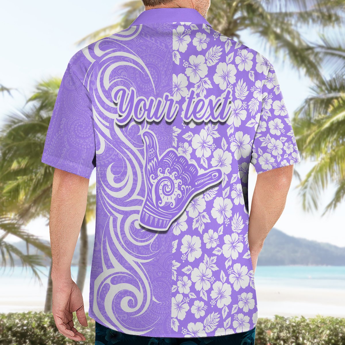 Custom Hawaii Kauai Island Hawaiian Shirt Hibiscus Pattern Seamless Tribal Simple Purple LT03 - Polynesian Pride