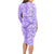 Custom Hawaii Kauai Island Long Sleeve Bodycon Dress Hibiscus Pattern Seamless Tribal Simple Purple LT03 - Polynesian Pride