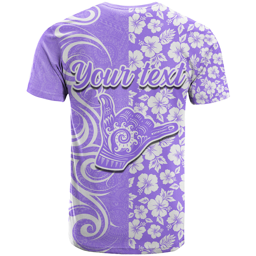 Custom Hawaii Kauai Island T Shirt Hibiscus Pattern Seamless Tribal Simple Purple LT03 - Polynesian Pride