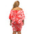 Hawaii Kauai Island Off Shoulder Short Dress Hibiscus Pattern Seamless Tribal Simple Red LT03 - Polynesian Pride
