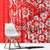 Custom Hawaii Kauai Island Window Curtain Hibiscus Pattern Seamless Tribal Simple Red LT03 - Polynesian Pride