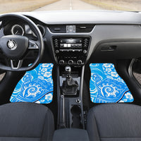 Hawaii Kauai Island Car Mats Hibiscus Pattern Seamless Tribal Simple Blue LT03 - Polynesian Pride