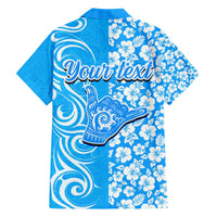 Custom Hawaii Kauai Island Hawaiian Shirt Hibiscus Pattern Seamless Tribal Simple Blue LT03 - Polynesian Pride