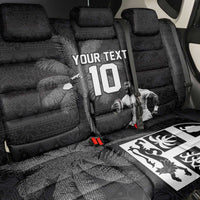 Custom Fiji Rugby Pacific Champions 2024 Back Car Seat Cover Anniversary 7 Titles - Fijians Rugby and Tapa Hibiscus Black Art LT03 - Polynesian Pride