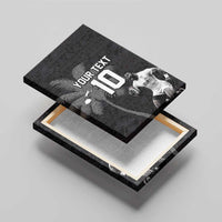 Custom Fiji Rugby Pacific Champions 2024 Canvas Wall Art Anniversary 7 Titles - Fijians Rugby and Tapa Hibiscus Black Art