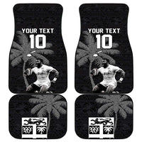 Custom Fiji Rugby Pacific Champions 2024 Car Mats Anniversary 7 Titles - Fijians Rugby and Tapa Hibiscus Black Art