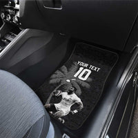 Custom Fiji Rugby Pacific Champions 2024 Car Mats Anniversary 7 Titles - Fijians Rugby and Tapa Hibiscus Black Art