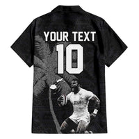 Custom Fiji Rugby Pacific Champions 2024 Family Matching Off Shoulder Maxi Dress and Hawaiian Shirt Anniversary 7 Titles - Fijians Rugby and Tapa Hibiscus Black Art LT03 - Polynesian Pride