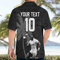 Custom Fiji Rugby Pacific Champions 2024 Hawaiian Shirt Anniversary 7 Titles - Fijians Rugby and Tapa Hibiscus Black Art LT03 - Polynesian Pride