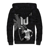 Custom Fiji Rugby Pacific Champions 2024 Sherpa Hoodie Anniversary 7 Titles - Fijians Rugby and Tapa Hibiscus Black Art LT03 - Polynesian Pride