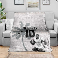 Custom Fiji Rugby Pacific Champions 2024 Blanket Anniversary 7 Titles - Fijians Rugby and Tapa Hibiscus White Art LT03 - Polynesian Pride