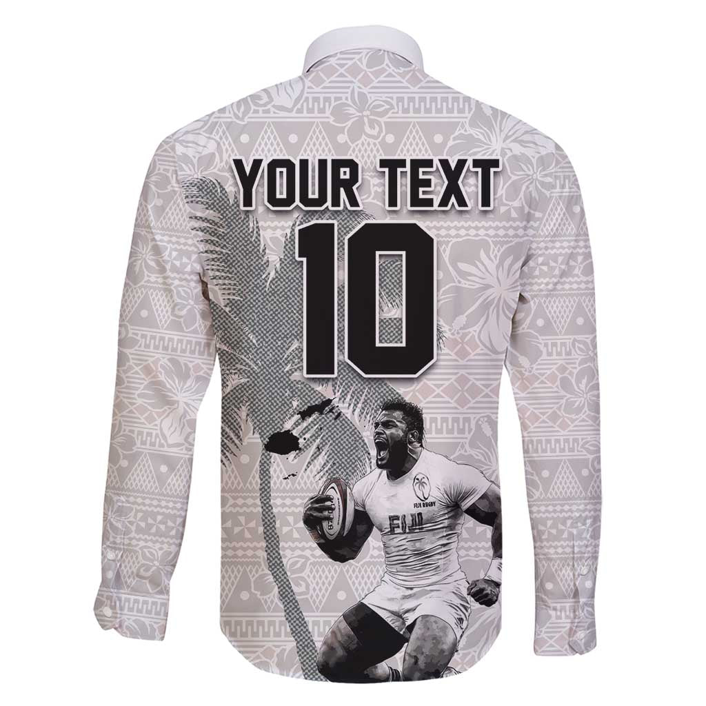 Custom Fiji Rugby Pacific Champions 2024 Family Matching Off Shoulder Maxi Dress and Hawaiian Shirt Anniversary 7 Titles - Fijians Rugby and Tapa Hibiscus White Art LT03 - Polynesian Pride