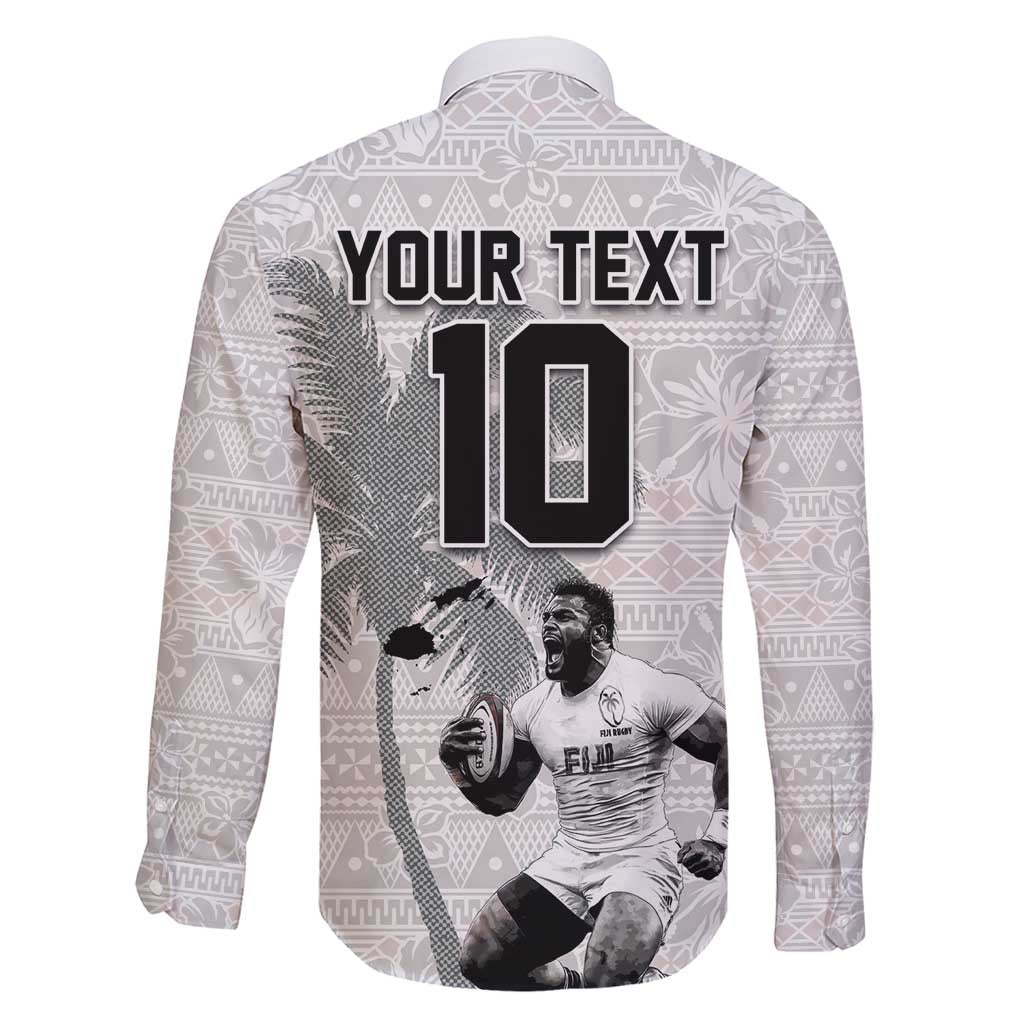 Custom Fiji Rugby Pacific Champions 2024 Family Matching Short Sleeve Bodycon Dress and Hawaiian Shirt Anniversary 7 Titles - Fijians Rugby and Tapa Hibiscus White Art LT03 - Polynesian Pride