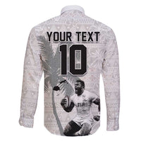 Custom Fiji Rugby Pacific Champions 2024 Family Matching Short Sleeve Bodycon Dress and Hawaiian Shirt Anniversary 7 Titles - Fijians Rugby and Tapa Hibiscus White Art LT03 - Polynesian Pride