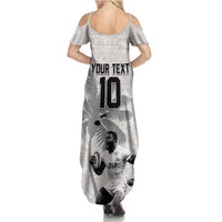 Custom Fiji Rugby Pacific Champions 2024 Family Matching Summer Maxi Dress and Hawaiian Shirt Anniversary 7 Titles - Fijians Rugby and Tapa Hibiscus White Art LT03 - Polynesian Pride
