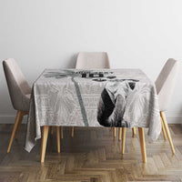 Custom Fiji Rugby Pacific Champions 2024 Tablecloth Anniversary 7 Titles - Fijians Rugby and Tapa Hibiscus White Art