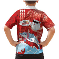 Hawaiian Mele Kalikimaka Family Matching Mermaid Dress and Hawaiian Shirt Funny Santa Riding Lei Dolphin with Kakau Tattoos LT03 - Polynesian Pride