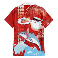 Hawaiian Mele Kalikimaka Family Matching Tank Maxi Dress and Hawaiian Shirt Funny Santa Riding Lei Dolphin with Kakau Tattoos LT03 - Polynesian Pride