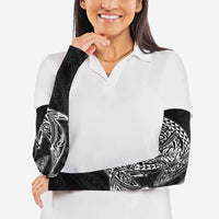 Hawaiian Whales Polynesian Art Motifs Arm Sleeves Black Color LT03 - Polynesian Pride