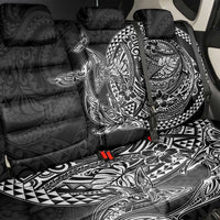 Hawaiian Whales Polynesian Art Motifs Back Car Seat Cover Black Color LT03 - Polynesian Pride