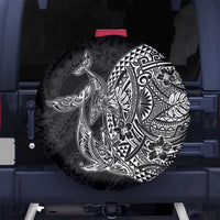 Hawaiian Whales Polynesian Art Motifs Spare Tire Cover Black Color LT03 No hole Black - Polynesian Pride