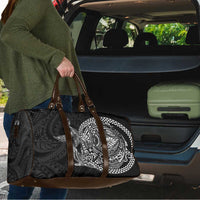Hawaiian Whales Polynesian Art Motifs Travel Bag Black Color - Polynesian Pride