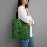 Hawaiian Whales Polynesian Art Motifs Tote Bag Green Color LT03 - Polynesian Pride