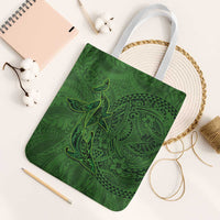 Hawaiian Whales Polynesian Art Motifs Tote Bag Green Color LT03 White Strap One Size Green - Polynesian Pride
