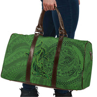 Hawaiian Whales Polynesian Art Motifs Travel Bag Green Color - Polynesian Pride