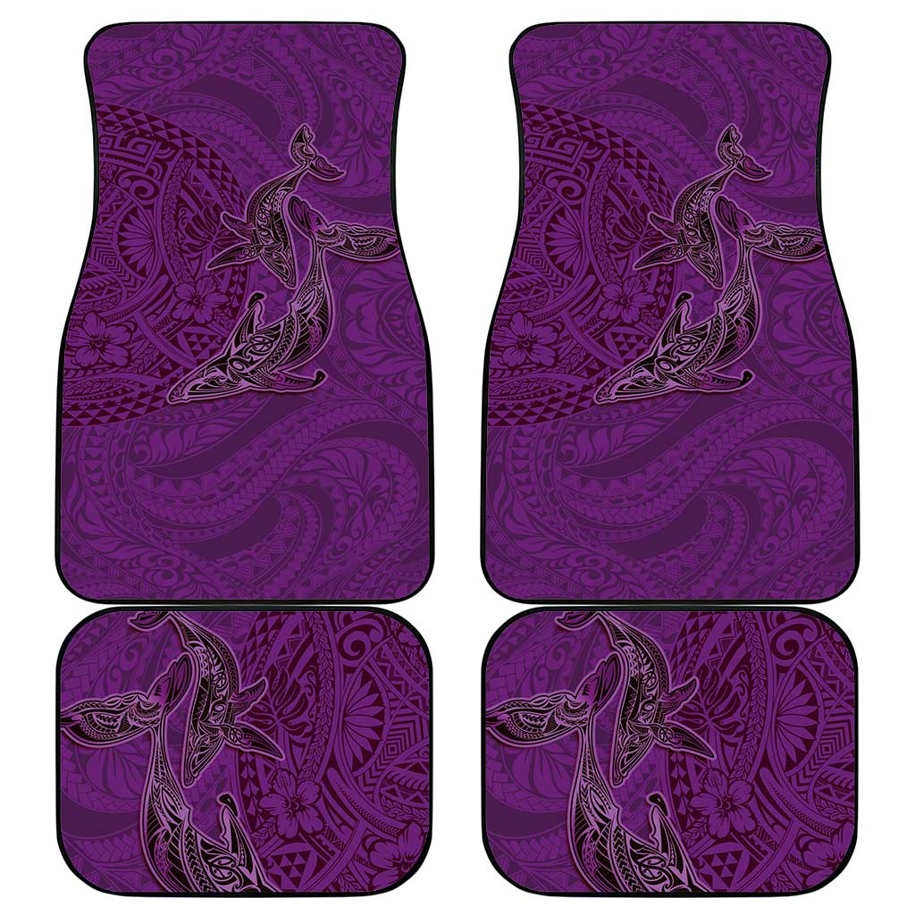 Hawaiian Whales Polynesian Art Motifs Car Mats Purple Color LT03 - Polynesian Pride