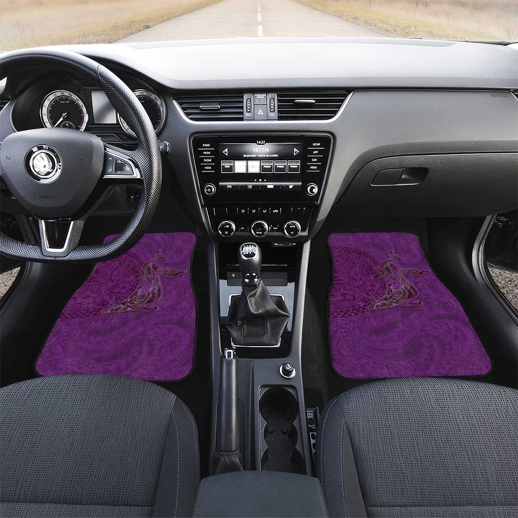 Hawaiian Whales Polynesian Art Motifs Car Mats Purple Color LT03 Set 2pcs - Front Purple - Polynesian Pride