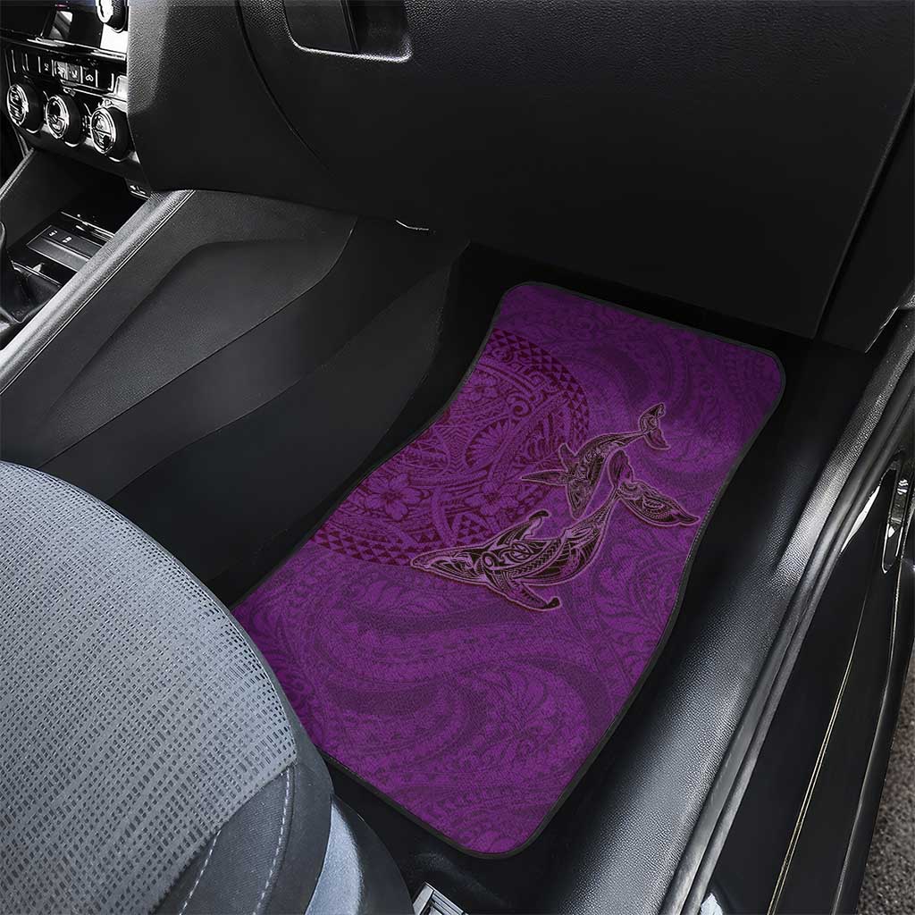 Hawaiian Whales Polynesian Art Motifs Car Mats Purple Color LT03 - Polynesian Pride