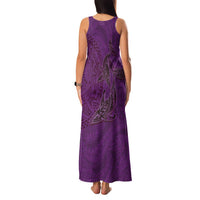 Hawaiian Whales Polynesian Art Motifs Family Matching Tank Maxi Dress and Hawaiian Shirt Purple Color LT03 - Polynesian Pride