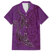 Hawaiian Whales Polynesian Art Motifs Hawaiian Shirt Purple Color - Polynesian Pride