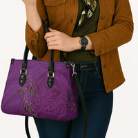 Hawaiian Whales Polynesian Art Motifs Leather Bag Purple Color LT03 - Polynesian Pride