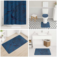 Hawaiian Whales Polynesian Art Motifs Bathroom Set Blue Color LT03 - Polynesian Pride
