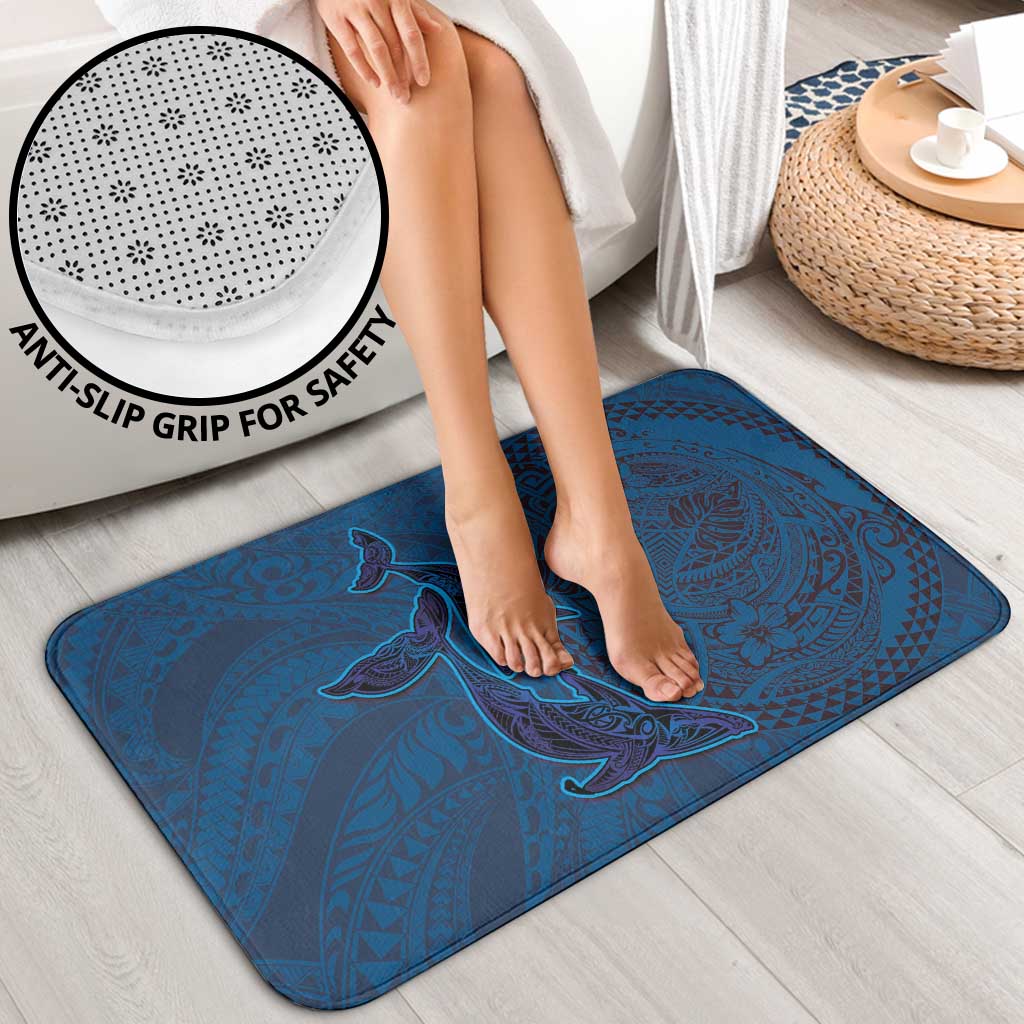 Hawaiian Whales Polynesian Art Motifs Bathroom Set Blue Color LT03 - Polynesian Pride