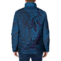 Hawaiian Whales Polynesian Art Motifs Padded Jacket Blue Color LT03 - Polynesian Pride