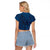 Hawaiian Whales Polynesian Art Motifs Raglan Cropped T Shirt Blue Color - Polynesian Pride