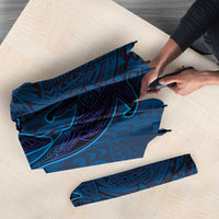 Hawaiian Whales Polynesian Art Motifs Umbrella Blue Color - Polynesian Pride