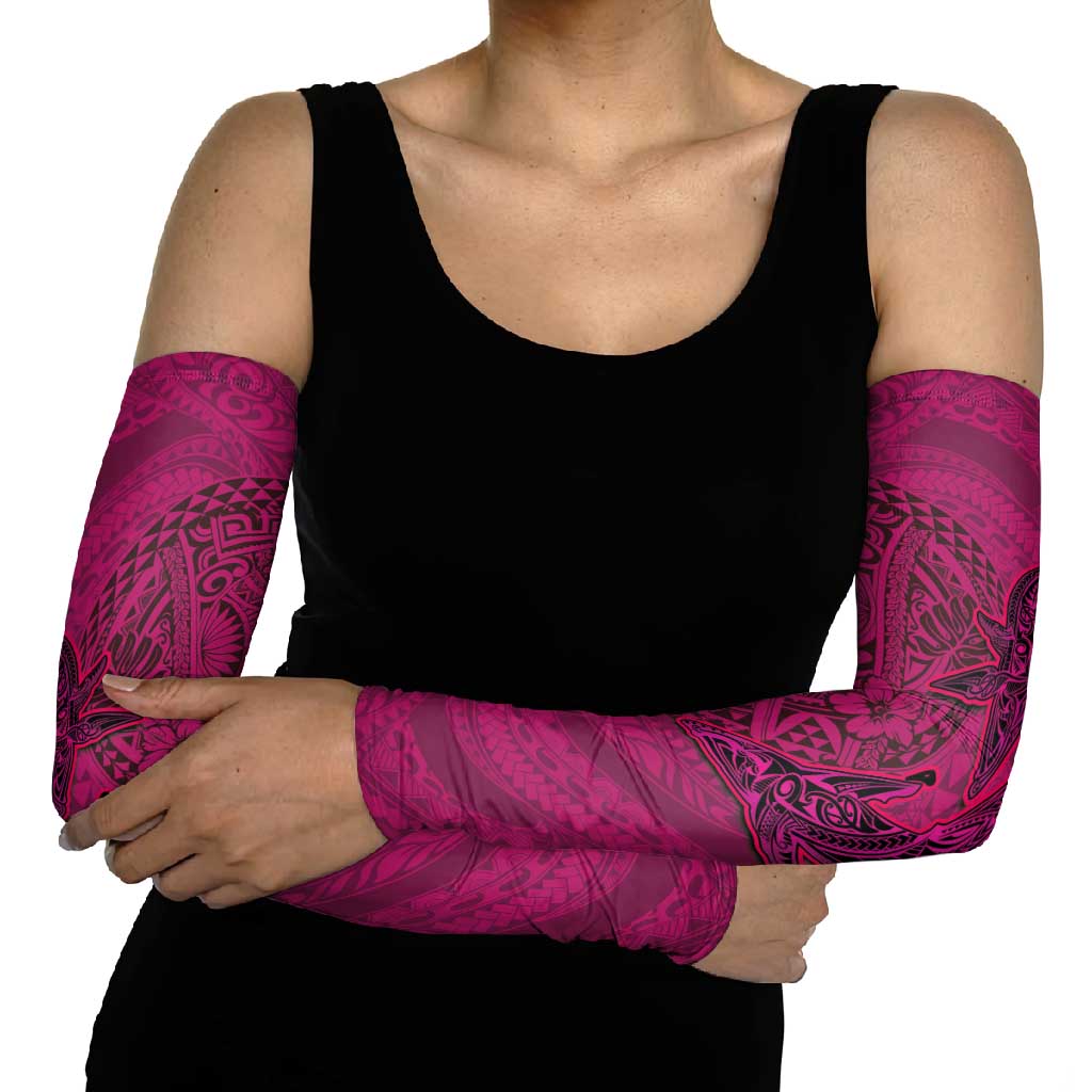 Hawaiian Whales Polynesian Art Motifs Arm Sleeves Pink Color LT03 - Polynesian Pride