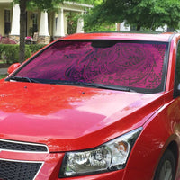 Hawaiian Whales Polynesian Art Motifs Auto Sun Shade Pink Color LT03 - Polynesian Pride