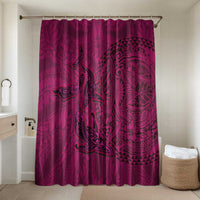 Hawaiian Whales Polynesian Art Motifs Bathroom Set Pink Color - Polynesian Pride