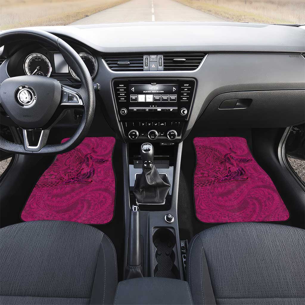 Hawaiian Whales Polynesian Art Motifs Car Mats Pink Color - Polynesian Pride