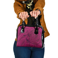 Hawaiian Whales Polynesian Art Motifs Shoulder Handbag Pink Color LT03 One Size Pink - Polynesian Pride