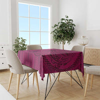 Hawaiian Whales Polynesian Art Motifs Tablecloth Pink Color - Polynesian Pride
