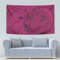 Hawaiian Whales Polynesian Art Motifs Tapestry Pink Color LT03 - Polynesian Pride