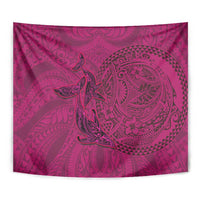 Hawaiian Whales Polynesian Art Motifs Tapestry Pink Color LT03 - Polynesian Pride
